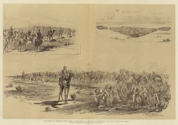 Die Entlastung von Khartum, von Korti nach Metammeh, auf dem Weg nach Khartum, der Start durch die Wüste